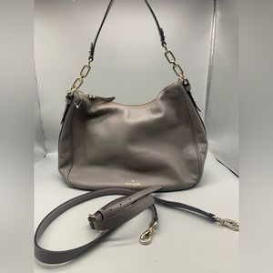 Kate Spade Cobble Hill Ella Satchel Shoulder Crossbody Handbag Hobo Purse Grey
